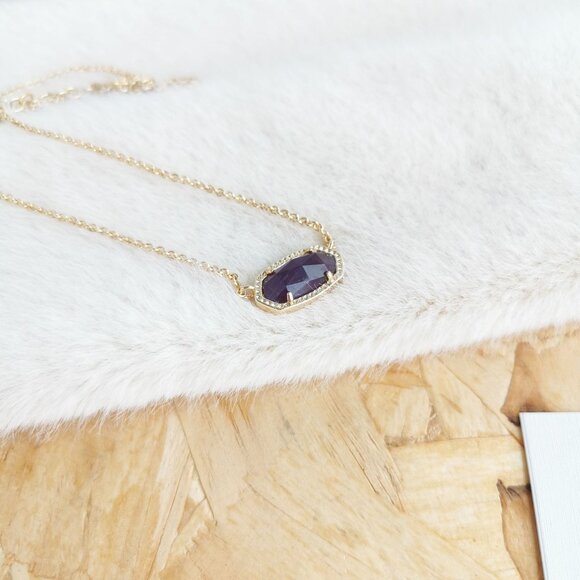 NEW | Kendra Scott Elisa Gold Amethyst Short Necklace - Picture 2 of 4